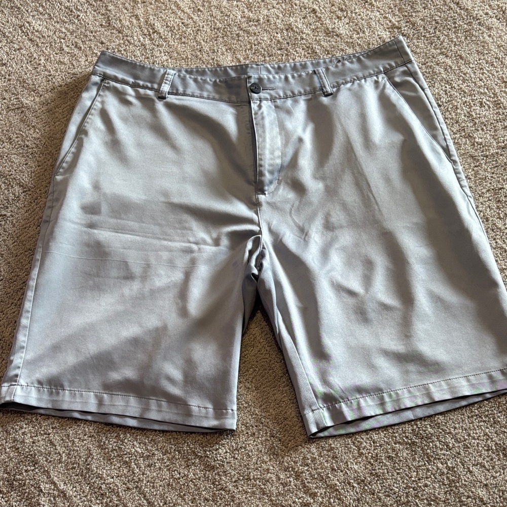 adidas Men's Light Gray Flat Front golf Shorts